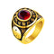 316L stainless steel Unique Design Ruby Stone Gold Ring For Men