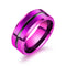 Black Purple Blue Ring 8MM Titanium Steel Blue Ring City Boy Personality Ring Jewelry