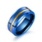 Black Purple Blue Ring 8MM Titanium Steel Blue Ring City Boy Personality Ring Jewelry