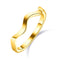 18ct Gold Plated Shiny Plain Surface Smooth Fine Line Arch Wave Band Ring