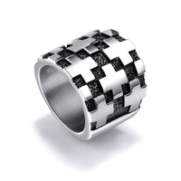 European and American Fashion Men's Rock Punk Ring Cross Retro Titanium Steel Casting Ring Wide Wide Men's Ring