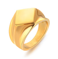 Rhombus Design Thumb Ring Jewellery for Men Black/Silver/Gold Tone Stainless Steel Signet Rings