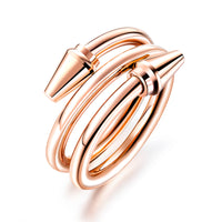 Ladies Rose Gold Spiral Ring