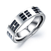 Titanium bands for mens stainless steel band rings for mens Eight Diagrams pattern rings hip-pop rock finger rings for boys gifts