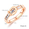 Rose Gold Color U shape inlay CZ Ring For Women Trendy Stainless Steel Party Finger Jewelry Gift