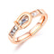 Rose Gold Color U shape inlay CZ Ring For Women Trendy Stainless Steel Party Finger Jewelry Gift