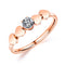 rings for women stainless steel Titanium rose gold heart diamond band rings womens jewelry for valentine gifts