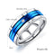 Black / Blue Ring Stainless Steel Cubic Zirconia Jewelry Men Charm Rings Anniversary Engagement Statement Band Gift for Husband