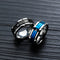 Black / Blue Ring Stainless Steel Cubic Zirconia Jewelry Men Charm Rings Anniversary Engagement Statement Band Gift for Husband