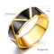 rings for mens stainless steel Titanium black golden Triangular line hip-pop band rings mens jewelry for gifts