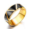 rings for mens stainless steel Titanium black golden Triangular line hip-pop band rings mens jewelry for gifts