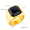 Men's Rings Stainless Steel Glass Stone Gold / Steel / Black Rings, Casual Fashion Rings