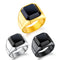 Men's Rings Stainless Steel Glass Stone Gold / Steel / Black Rings, Casual Fashion Rings