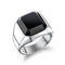 Men's Rings Stainless Steel Glass Stone Gold / Steel / Black Rings, Casual Fashion Rings