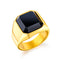 Men's Rings Stainless Steel Glass Stone Gold / Steel / Black Rings, Casual Fashion Rings