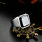 Men's Rings Stainless Steel Glass Stone Gold / Steel / Black Rings, Casual Fashion Rings