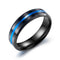 Simple Blue Line Rings for Men Stainless Steel Simple Ring Finger Anniversary Engagement Party Male Jewelry