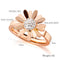 Rose gold rings for women stainless steel luxury ladies big flower rings sets woman finger ring crystal fashion kpop accessories