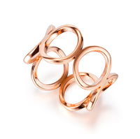 High Quality Classic Women's Stainless Steel Hollow Rose Gold Ring Popular Girlfriend Jewelry Ring