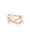 Rose Gold Double Simple Design with Logo New Custom Fashion Zircon Stone Women Cross Ring