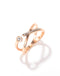 Rose Gold Double Simple Design with Logo New Custom Fashion Zircon Stone Women Cross Ring