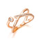 Rose Gold Double Simple Design with Logo New Custom Fashion Zircon Stone Women Cross Ring