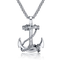 Tire Stainless Steel Pendant Necklace for Men Anniversary/Sliver,Anchor Design