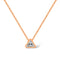 430mm Stainless Steel Necklace for Women/lady/Young Girl,18K Rose Gold Platted with Zircon,Triangle Pendant