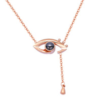 410mm+50mm Stainless Steel Necklace for Women/lady/Young Girl,18K Rose Gold Platted with Zircon,Eye & Tears