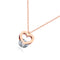 410mm+50mm Stainless Steel Necklace for Women/lady/Young Girl,18K Rose Gold Platted with Zircon,Heart