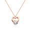 410mm+50mm Stainless Steel Necklace for Women/lady/Young Girl,18K Rose Gold Platted with Zircon,Heart