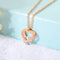 410mm+50mm Stainless Steel Necklace for Women/lady/Young Girl,18K Rose Gold Platted with Zircon,Heart