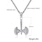 Viking Labrys Double Edged Battle Axe Ax Pewter Pendant Stainless Steel Necklace