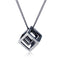 Men's Stainless Steel Simple Square Hollow Cube Charm Pendant Minimalist Couple Necklace