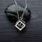 Men's Stainless Steel Simple Square Hollow Cube Charm Pendant Minimalist Couple Necklace