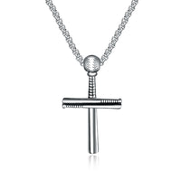 Stainless Steel Pendant Necklace for Mens Boys Cool Punk Pendant with 550mm Chain,Cross