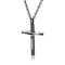 Stainless Steel with Cubic Zirconia Pendant Necklace for Mens Boys Cool Religious Pendant with 550mm Chain,Cross