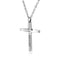 Stainless Steel with Cubic Zirconia Pendant Necklace for Mens Boys Cool Religious Pendant with 550mm Chain,Cross