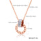 Titanium Steel Female Necklace With Cubic Zirconia Gift for Women Birthday Gift, Rose Gold Platted,Double Circles