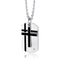 Mens Cross Dog Tag Pendant Necklace,316 Stainless Steel