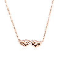 Women Rose Gold Titanium Steel Necklace Women's Heart Wing Pendant Creative Short Clavicle Chain