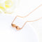 Women Rose Gold Titanium Steel Necklace Women's Heart Wing Pendant Creative Short Clavicle Chain