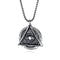 Mens Stainless Steel Freemason Masonic Devil's Eye Pendant Necklace Black Silver