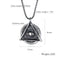 Mens Stainless Steel Freemason Masonic Devil's Eye Pendant Necklace Black Silver