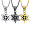 Fashion Six-pointed Star Cross Pendants Necklace Jewelry Gun Black Color Stainless Steel Necklace Men Gift