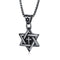 Fashion Six-pointed Star Cross Pendants Necklace Jewelry Gun Black Color Stainless Steel Necklace Men Gift