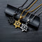 Fashion Six-pointed Star Cross Pendants Necklace Jewelry Gun Black Color Stainless Steel Necklace Men Gift