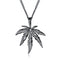 New Gold Silver Plated Cannabis Small Weed Herb Charm Necklace Maple Leaf Pendant Necklace Hip Hop Jewelry