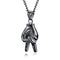 Pendant necklaces for mens stainless steel titanium splinter Gold black yes Victory gesture rock hip-pop male jewelry for male gifts