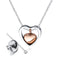 Two Tone Two Hearts Cremation Locket Pendants Necklace Jewelry for Ashes Urn Necklace Memorial Souvenir Jewelry